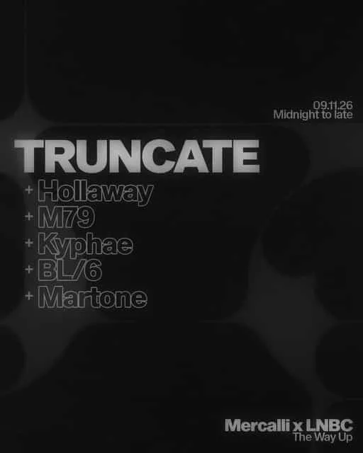 Flyer for Truncate at The Way Up, Friday, September 11, 2026